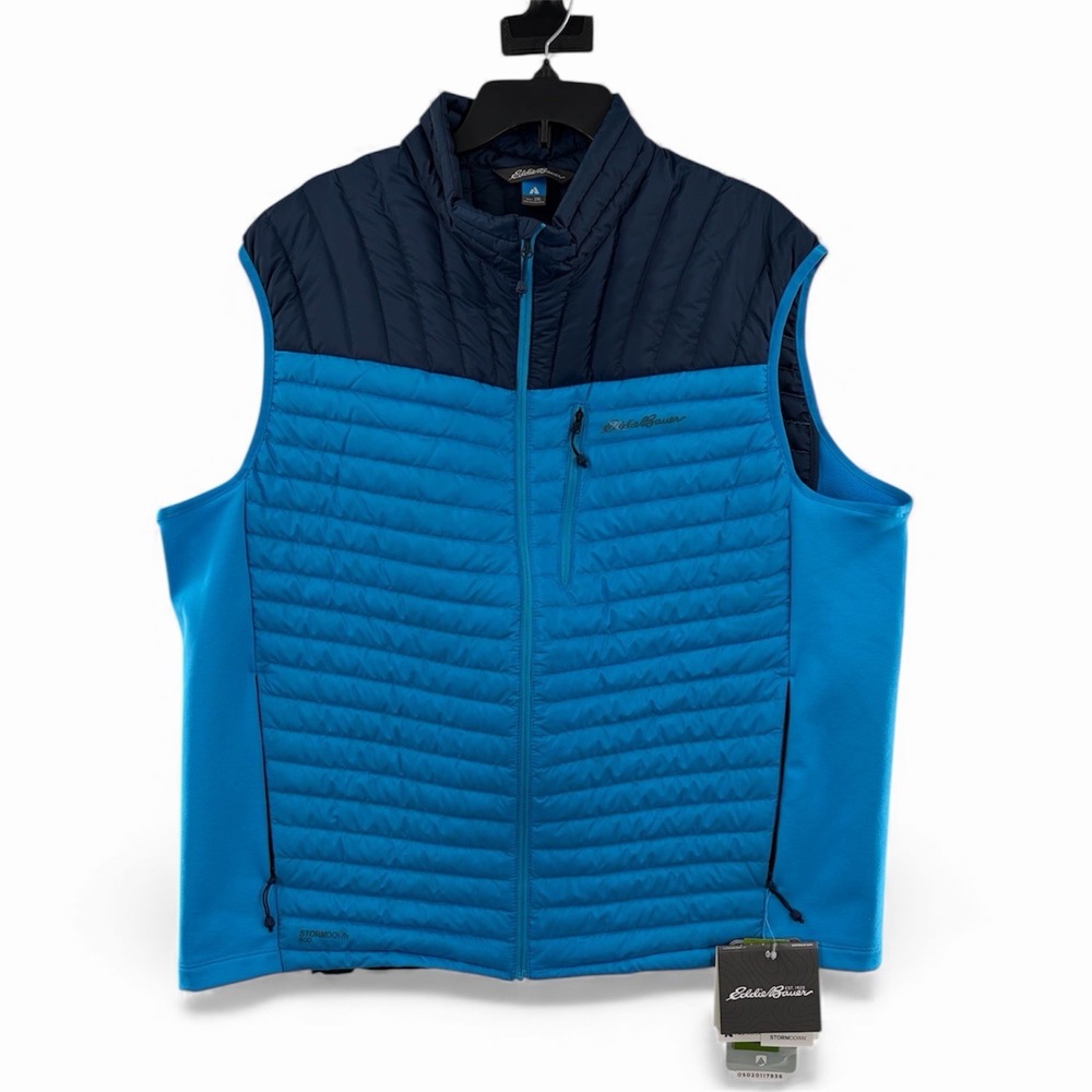 Eddie Bauer First Ascent 800 Stormdown Microtherm Pertex‎ Vest Blue Navy Men 2XL